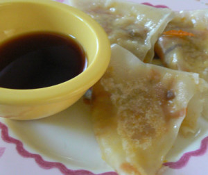 gyoza with dipping sause